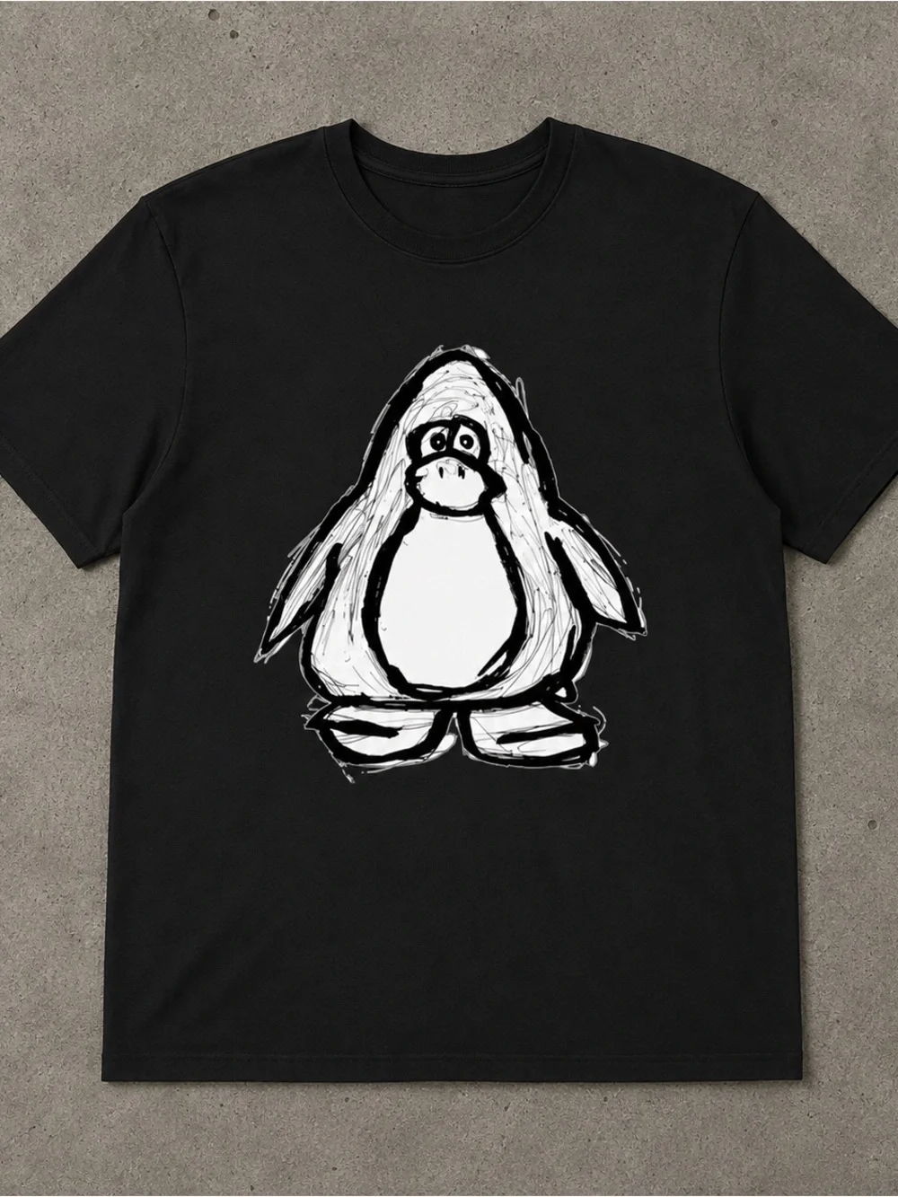 Drawn Penguin T-shirt ✅